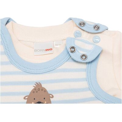 Bornino Strampler-Set 2-tlg. mit Shirt Ringel blau natur Bornino Strampler-Set 2-tlg. mit Shirt Ringel blau natur