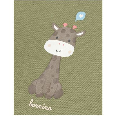 Bornino T-Shirt mit Volant Giraffe gruen Bornino T-Shirt mit Volant Giraffe gruen