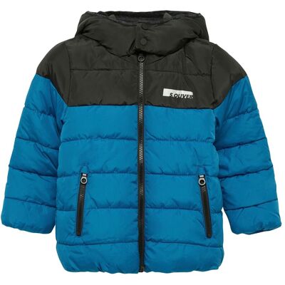 s.Oliver Steppjacke mit Kapuze blau schwarz mehrfarbig s.Oliver Steppjacke mit Kapuze blau schwarz mehrfarbig
