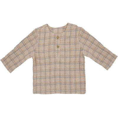 Maximo Musselin-Hemd langarm Karo beige Maximo Musselin-Hemd langarm Karo beige