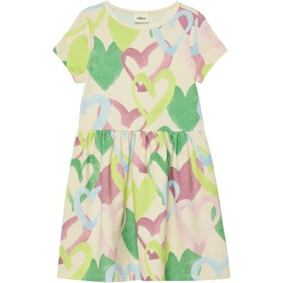 s.Oliver Kleid kurzarm Herzen natur mehrfarbig s.Oliver Kleid kurzarm Herzen natur mehrfarbig