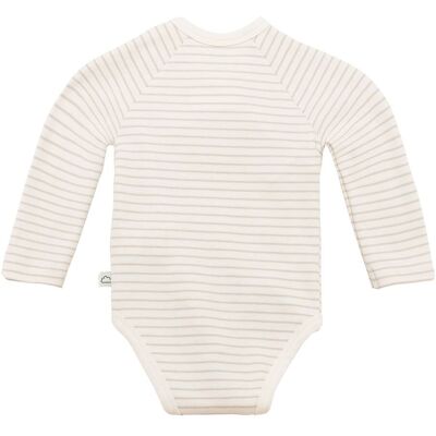 Bornino 2er-Pack Wickelbodys langarm Ringel Bär natur Bornino 2er-Pack Wickelbodys langarm Ringel Bär natur