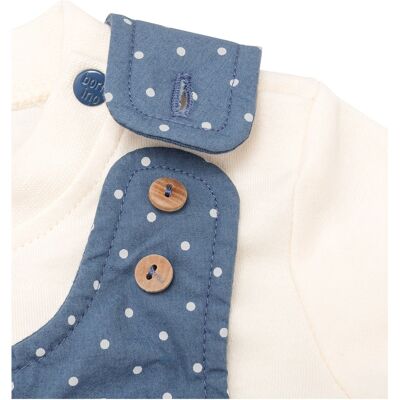 Bornino 2-tlg. Set Webkleid mit Shirt Punkte blau natur Bornino 2-tlg. Set Webkleid mit Shirt Punkte blau natur