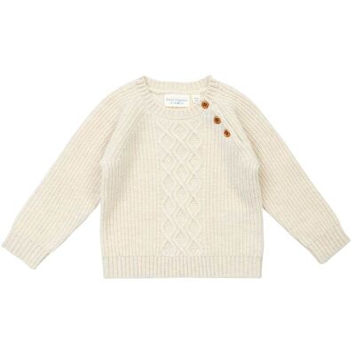 Sense Organics Pullover Zopfmuster Wolle natur Sense Organics Pullover Zopfmuster Wolle natur