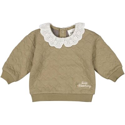 Feetje Sweatshirt mit Kragen Herzen gequiltet gruen Feetje Sweatshirt mit Kragen Herzen gequiltet gruen