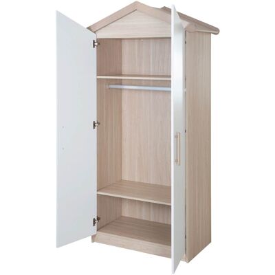 roba Kleiderschrank Cabane 2-türig weiss natur roba Kleiderschrank Cabane 2-türig weiss natur