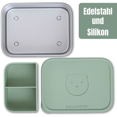 Bearfoot Brotdose aus Edelstahl gruen Bearfoot Brotdose aus Edelstahl gruen
