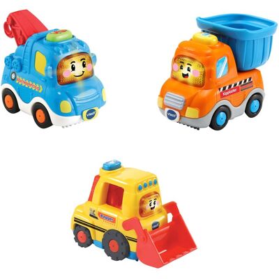 Vtech 3er Set Baustellenfahrzeuge (Abschleppfahrzeug, Kipplaster, Bulldozer) mehrfarbig Vtech 3er Set Baustellenfahrzeuge (Abschleppfahrzeug, Kipplaster, Bulldozer) mehrfarbig