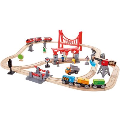 Hape Eisenbahn-Set Verkehrsreiche Stadt mehrfarbig Hape Eisenbahn-Set Verkehrsreiche Stadt mehrfarbig