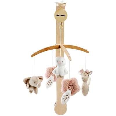 Nattou Mobile aus Holz FanFan natur rosa Nattou Mobile aus Holz FanFan natur rosa