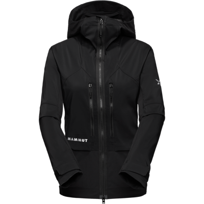 Mammut Wetterfeste Softshell-Bergjacke Eiger Nordwand Pro SO Hooded Jacket Women Schwarz L Mammut Wetterfeste Softshell-Bergjacke Eiger Nordwand Pro SO Hooded Jacket Women Schwarz L