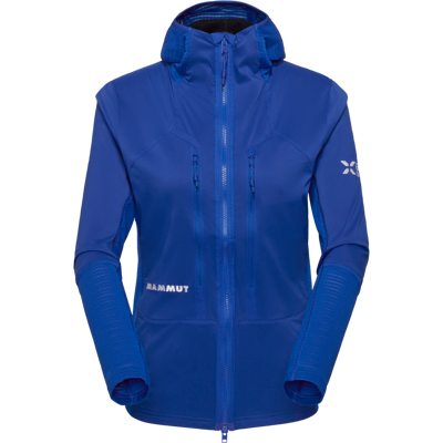 Mammut Vielseitige, wärmeregulierende Hybridjacke für die Berge Eiger Nordwand IN Flex Air Hybrid Hooded Jacket Women Blau XL Mammut Vielseitige, wärmeregulierende Hybridjacke für die Berge Eiger Nordwand IN Flex Air Hybrid Hooded Jacket Women Blau XL