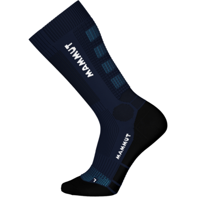 Mammut Atmungsaktive Wandersocken aus Merinomix Mountaineering Merino High Socks Blau M/39-41 Mammut Atmungsaktive Wandersocken aus Merinomix Mountaineering Merino High Socks Blau M/39-41