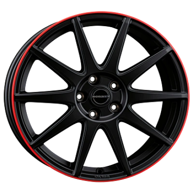Borbet Gtx Black Matt Rim Red 8x19 ET 50 5/114.3 Alufelge Rot Borbet Gtx Black Matt Rim Red 8x19 ET 50 5/114.3 Alufelge Rot