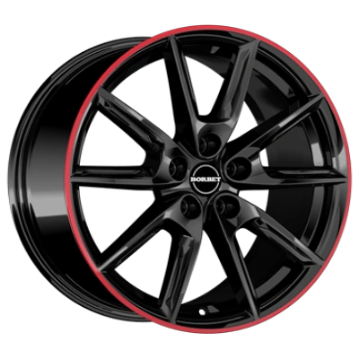 Borbet Lx18 Black Glossy Rim Red 8x18 ET 45 5/108 Alufelge Rot Borbet Lx18 Black Glossy Rim Red 8x18 ET 45 5/108 Alufelge Rot