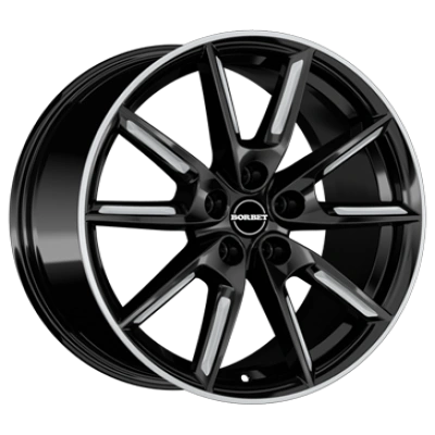 Borbet Lx18 Black Matt Silver Spoke Rim 8x18 ET 40 5/112 Alufelge Schwarz Borbet Lx18 Black Matt Silver Spoke Rim 8x18 ET 40 5/112 Alufelge Schwarz