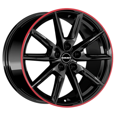 Borbet Lx19 Black Glossy Rim Red 8x19 ET 50 5/108 Alufelge Rot Borbet Lx19 Black Glossy Rim Red 8x19 ET 50 5/108 Alufelge Rot