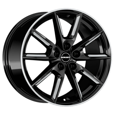 Borbet Lx19 Black Matt Silver Spoke Rim 8x19 ET 50 5/108 Alufelge Schwarz Borbet Lx19 Black Matt Silver Spoke Rim 8x19 ET 50 5/108 Alufelge Schwarz