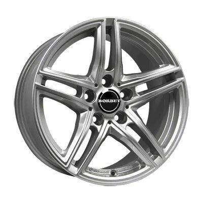 Borbet Xr Brillant Silver 8x17 ET 30 5/120 Alufelge Silber Borbet Xr Brillant Silver 8x17 ET 30 5/120 Alufelge Silber