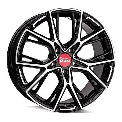 MAM Wheels B4 Black Front Polish 8.5x19 ET 30 5/112 Alufelge Schwarz MAM Wheels B4 Black Front Polish 8.5x19 ET 30 5/112 Alufelge Schwarz