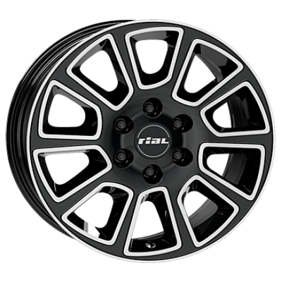 Rial Transporter 2 Diamond Black Front Polished 7x17 ET 50 6/130 Alufelge Schwarz Rial Transporter 2 Diamond Black Front Polished 7x17 ET 50 6/130 Alufelge Schwarz