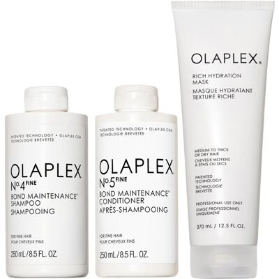 870ml Olaplex Fine Routine Set (No.4FINE 250ml + No.5FINE 250ml + Mask 370ml) 870ml Olaplex Fine Routine Set (No.4FINE 250ml + No.5FINE 250ml + Mask 370ml)