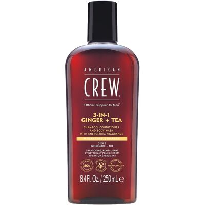 American Crew 3-in-1 Ingwer + Tee Shampoo, Conditioner und Duschgel (250ml) American Crew 3-in-1 Ingwer + Tee Shampoo, Conditioner und Duschgel (250ml)
