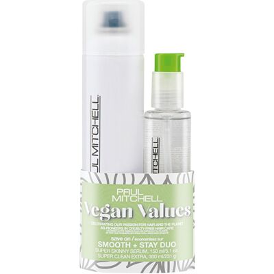450ml Paul Mitchell Save On Vegan Value Smooth + Stay Duo (Serum 150ml + Spray 300ml) 450ml Paul Mitchell Save On Vegan Value Smooth + Stay Duo (Serum 150ml + Spray 300ml)