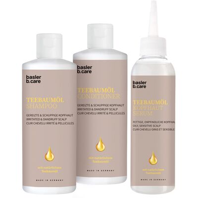 600ml basler Teebaumöl Hair & Scalp Balance Set (Shampoo 200ml + Conditioner 200ml + Serum 200ml) 600ml basler Teebaumöl Hair & Scalp Balance Set (Shampoo 200ml + Conditioner 200ml + Serum 200ml)