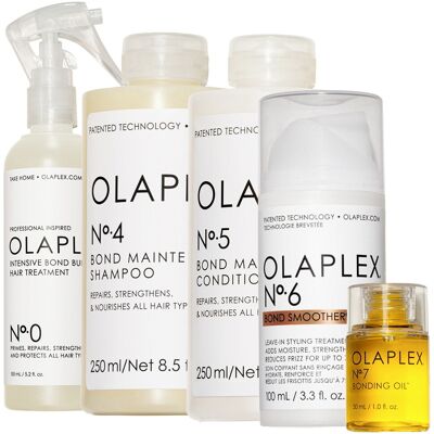 Olaplex No. 0, 4, 5, 6, 7 Haarpflege-Set - Haarkur & Farbschutz Olaplex No. 0, 4, 5, 6, 7 Haarpflege-Set - Haarkur & Farbschutz