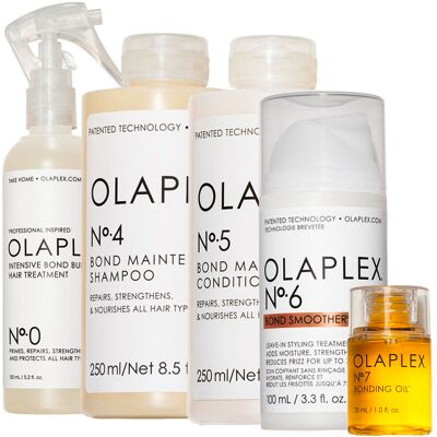 Olaplex No. 0, 4, 5, 6, 7 Haarpflege-Set - Haarkur & Farbschutz Olaplex No. 0, 4, 5, 6, 7 Haarpflege-Set - Haarkur & Farbschutz