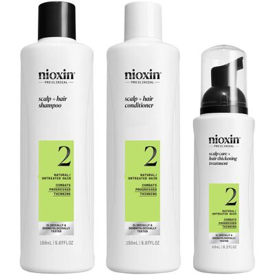 Nioxin System 2 Haartreatment-Set – Ausdünnung, Stärke, Glanz Nioxin System 2 Haartreatment-Set – Ausdünnung, Stärke, Glanz