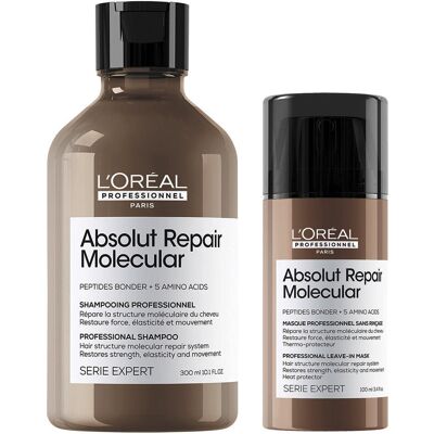 L'Oréal Professionnel Paris Serie Expert Absolut Repair Molecular Set 2 Shampoo + Leave in Mask L'Oréal Professionnel Paris Serie Expert Absolut Repair Molecular Set 2 Shampoo + Leave in Mask