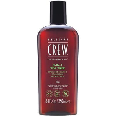 American Crew 3In1 Tea Tree Shampoo, Conditioner & Body Wash 250 ml American Crew 3In1 Tea Tree Shampoo, Conditioner & Body Wash 250 ml