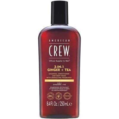 American Crew 3In1 Ginger & Tea Shampoo, Conditioner & Body Wash 250 ml American Crew 3In1 Ginger & Tea Shampoo, Conditioner & Body Wash 250 ml