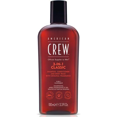 American Crew 3In1 Classic Shampoo, Conditioner & Body Wash 100 ml American Crew 3In1 Classic Shampoo, Conditioner & Body Wash 100 ml
