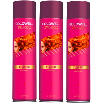 Goldwell Sprühgold Classic Haarspray 3er Set Maxi 3 x 600 ml Goldwell Sprühgold Classic Haarspray 3er Set Maxi 3 x 600 ml