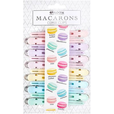 12 Stück Efalock Macarons Combi Abteilclips sortiert pastell 12 Stück Efalock Macarons Combi Abteilclips sortiert pastell