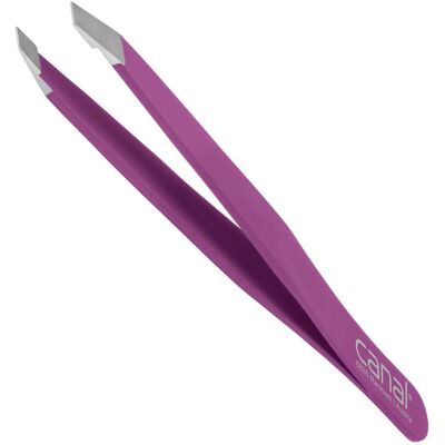 Canal Haarpinzette, schräg, satin, rostfrei, 9 cm Canal Haarpinzette, schräg, satin, rostfrei, 9 cm