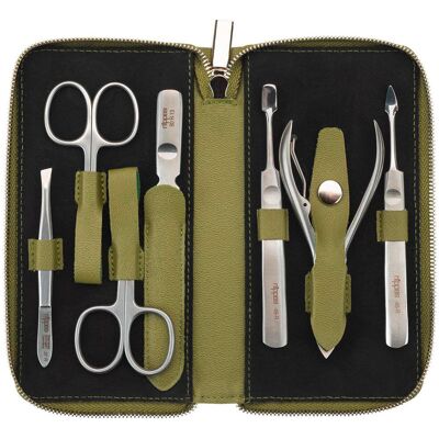 Nippes Maniküre Set Verde Eukalyptus Leder 7-teilig Nippes Maniküre Set Verde Eukalyptus Leder 7-teilig