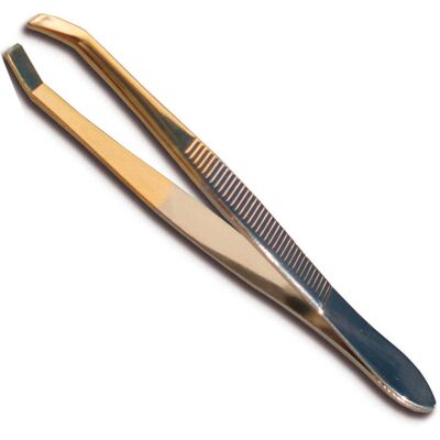 Canal Haarpinzette gerade vergoldete Spitze, 8 cm Canal Haarpinzette gerade vergoldete Spitze, 8 cm