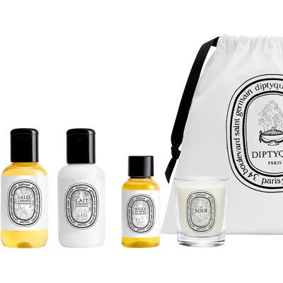 diptyque Beruhigendes Ritual für den Abend - Probierset (Duschgel 60ml + Körperlotion 60ml + Oil 30ml + Kerze 35g) diptyque Beruhigendes Ritual für den Abend - Probierset (Duschgel 60ml + Körperlotion 60ml + Oil 30ml + Kerze 35g)