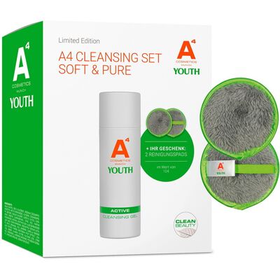 A4 Cosmetics Youth Cleansing Set Soft & Pure Limited Edition 150 ml + Pads A4 Cosmetics Youth Cleansing Set Soft & Pure Limited Edition 150 ml + Pads