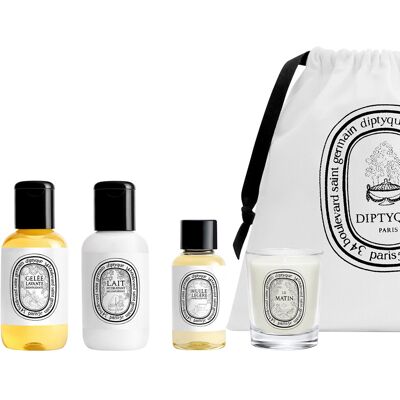 diptyque Belebendes Ritual für den Morgen - Probierset (Duschgel 60ml + Körperlotion 60ml + Oil 30ml + Kerze 35g) diptyque Belebendes Ritual für den Morgen - Probierset (Duschgel 60ml + Körperlotion 60ml + Oil 30ml + Kerze 35g)