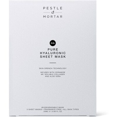 Pestle & Mortar Pure Hyaluronic Sheet Mask Pro Packung 3 Stück Pestle & Mortar Pure Hyaluronic Sheet Mask Pro Packung 3 Stück