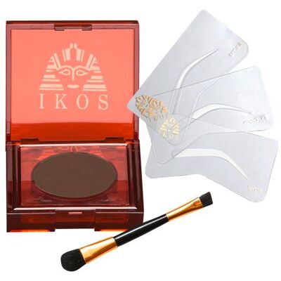 IKOS Augenbrauen Formliner Set - 3 Schablonen, Puder, Pinsel - Perfekte Brauen IKOS Augenbrauen Formliner Set - 3 Schablonen, Puder, Pinsel - Perfekte Brauen