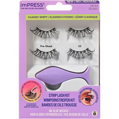 Kiss imPRESS Pre-glued Strip Lash Kit 03 Classy Wispy Kiss imPRESS Pre-glued Strip Lash Kit 03 Classy Wispy