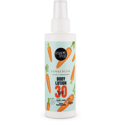 Organic Shop Sonnenschutz-Körperlotion mit Karotte LSF 30 150 ml Organic Shop Sonnenschutz-Körperlotion mit Karotte LSF 30 150 ml