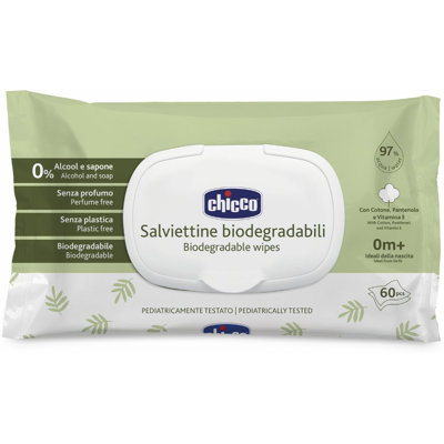Chicco Bio-Tücher mit Deckel, 60 Einheiten Chicco Bio-Tücher mit Deckel, 60 Einheiten