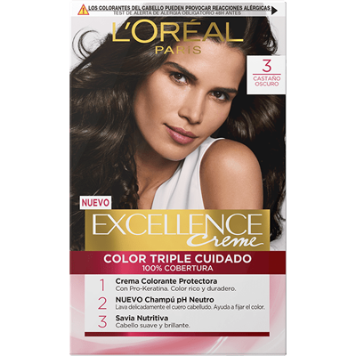 L'Oréal Paris Permanenter Farbstoff Excellence Creme 3 Castaño Oscuro L'Oréal Paris Permanenter Farbstoff Excellence Creme 3 Castaño Oscuro